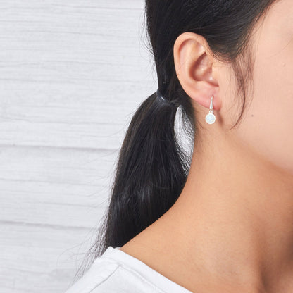 Synthetic White Opal Drop Earrings