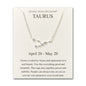 Taurus Star Sign Zodiac Constellation Necklace and Quote Card with Zircondia® Crystals