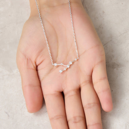 Collier Constellation Zodiaque Taureau et Carte Citation avec Cristaux Zircondia®