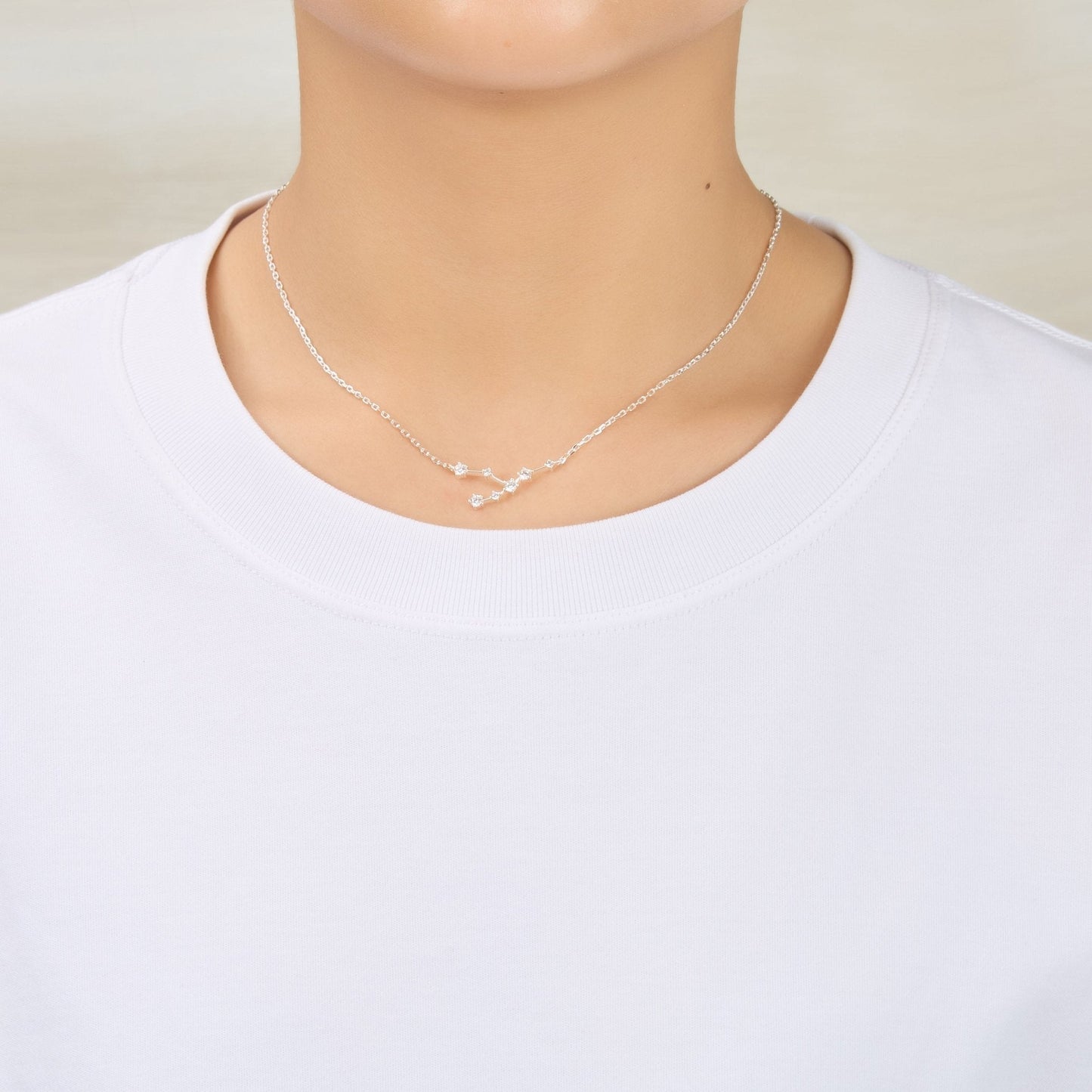 Collier Constellation Zodiaque Taureau et Carte Citation avec Cristaux Zircondia®