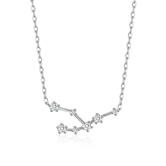 Taurus Star Sign Zodiac Constellation Necklace with Zircondia® Crystals