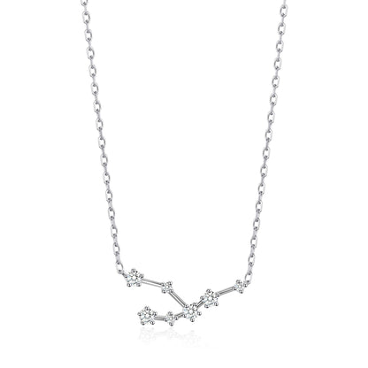 Collier Constellation Zodiaque Taureau et Carte Citation avec Cristaux Zircondia®