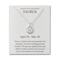 Taurus Star Sign Zodiac Necklace and Quote Card with Zircondia® Crystals