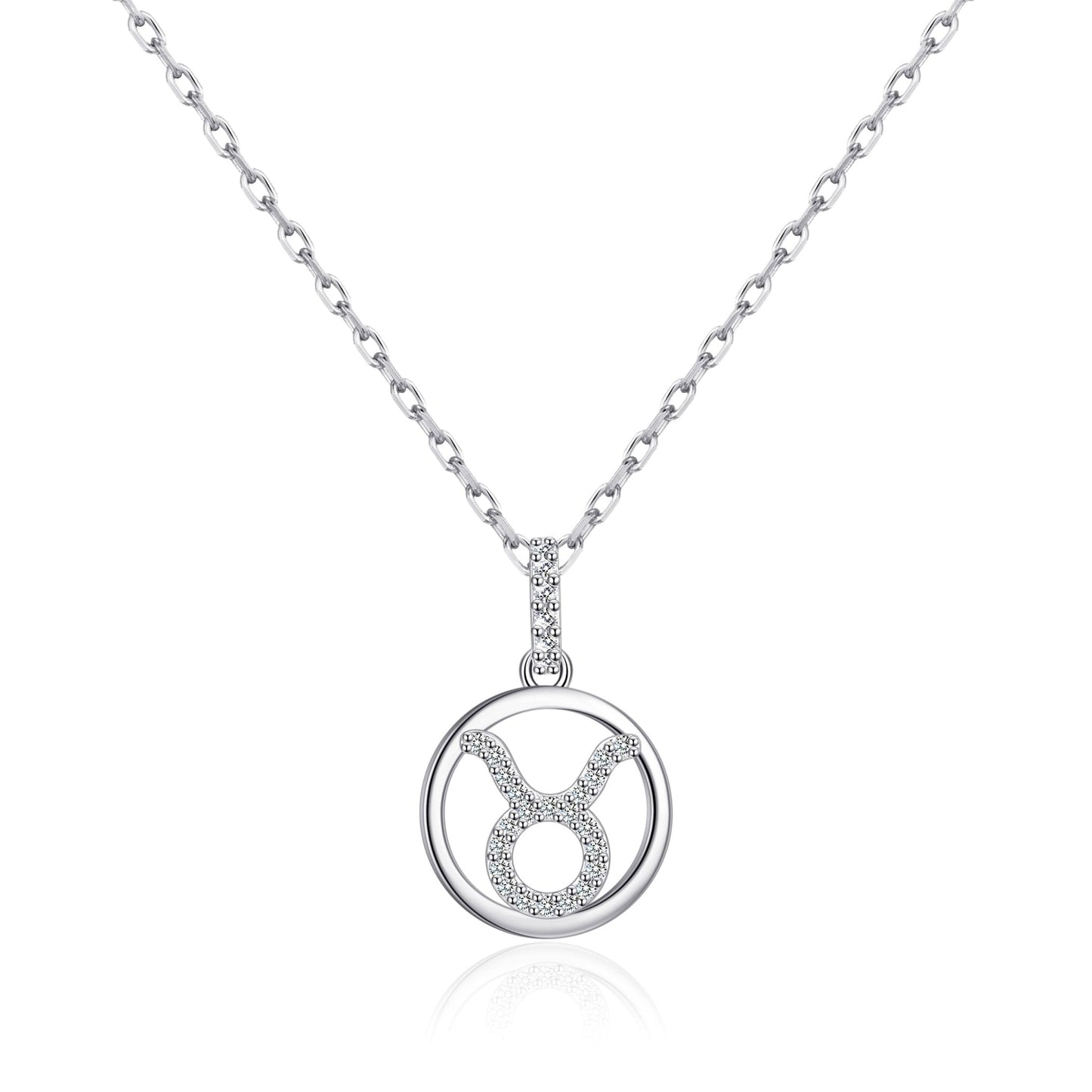 Taurus Star Sign Zodiac Necklace and Quote Card with Zircondia® Crystals