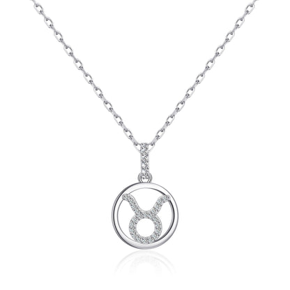 Taurus Star Sign Zodiac Necklace and Quote Card with Zircondia® Crystals