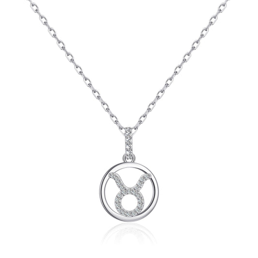 Taurus Star Sign Zodiac Necklace and Quote Card with Zircondia® Crystals