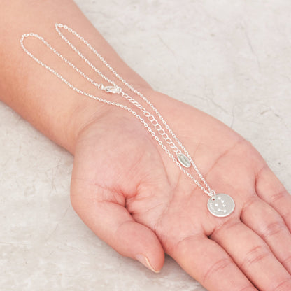 Taurus Zodiac Star Sign Disc Necklace Created with Zircondia® Crystals