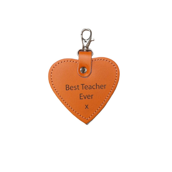 Engraved Leather Teacher Charm