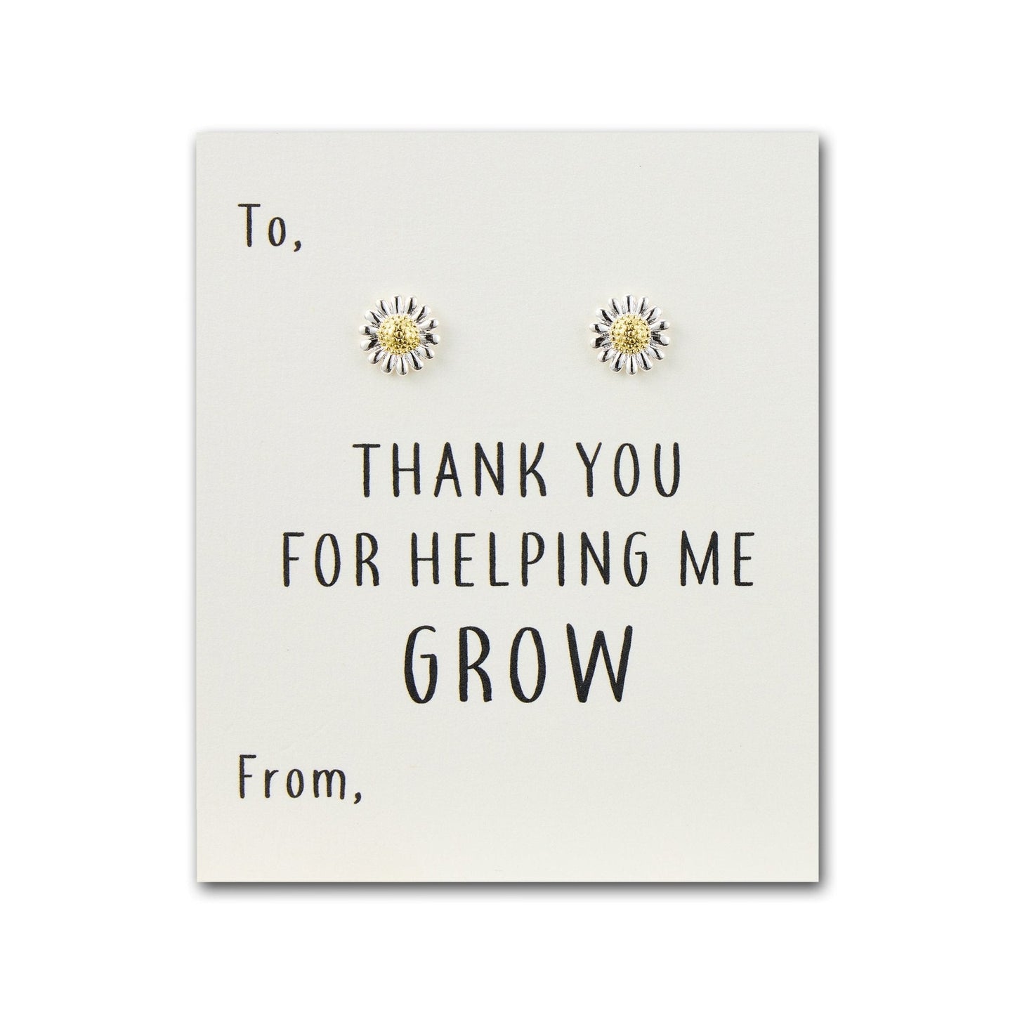 Thank You for Helping Me Grow Daisy Earrings