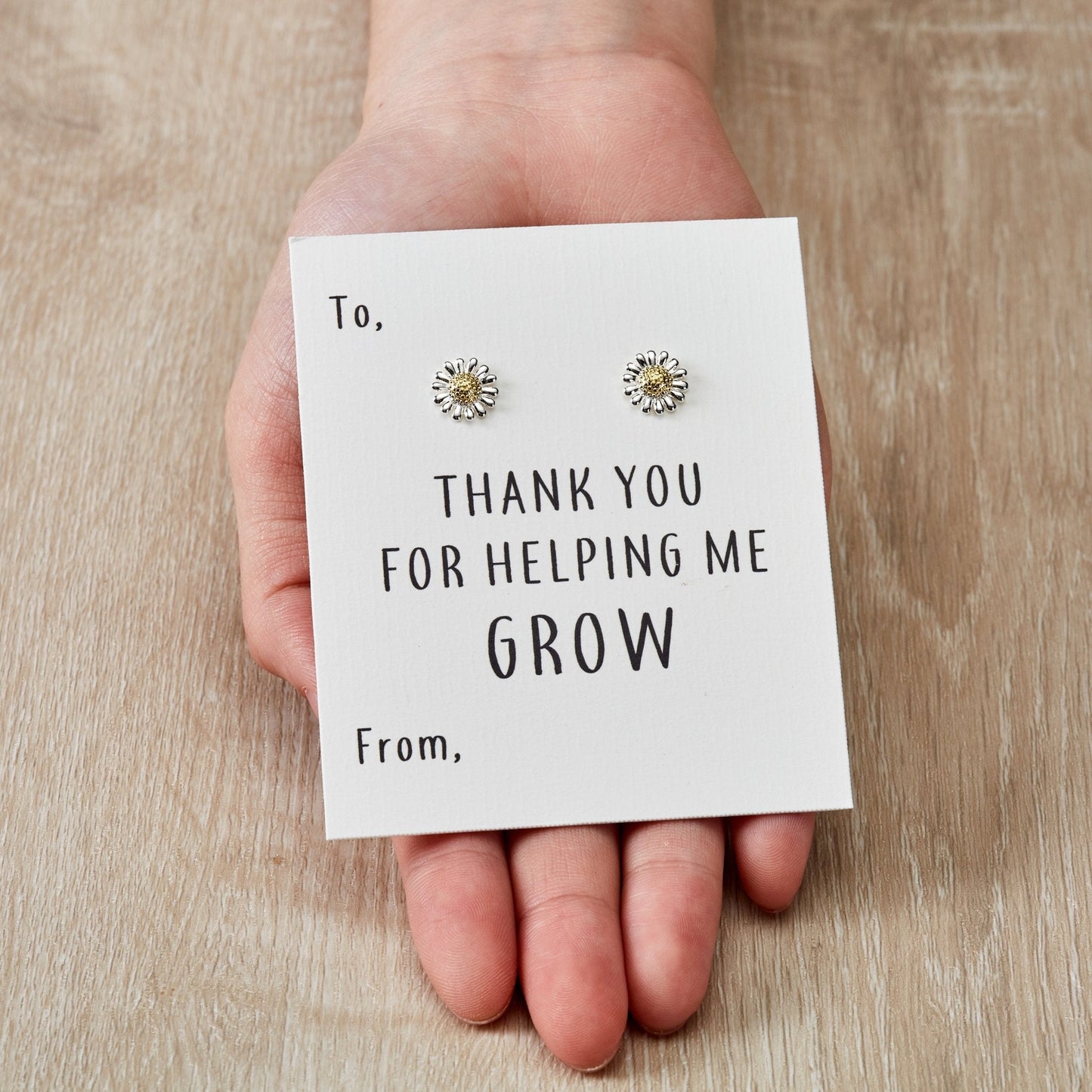 Thank You for Helping Me Grow Daisy Earrings