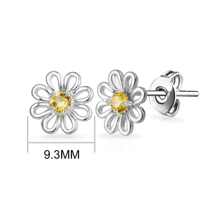 Thank You For Helping Me Grow Daisy Earrings Created with Zircondia® Crystals