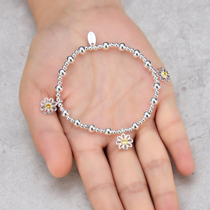 Thanks for Helping Me Grow Daisy Crystal Beaded Stretch Bracelet with Gift Box