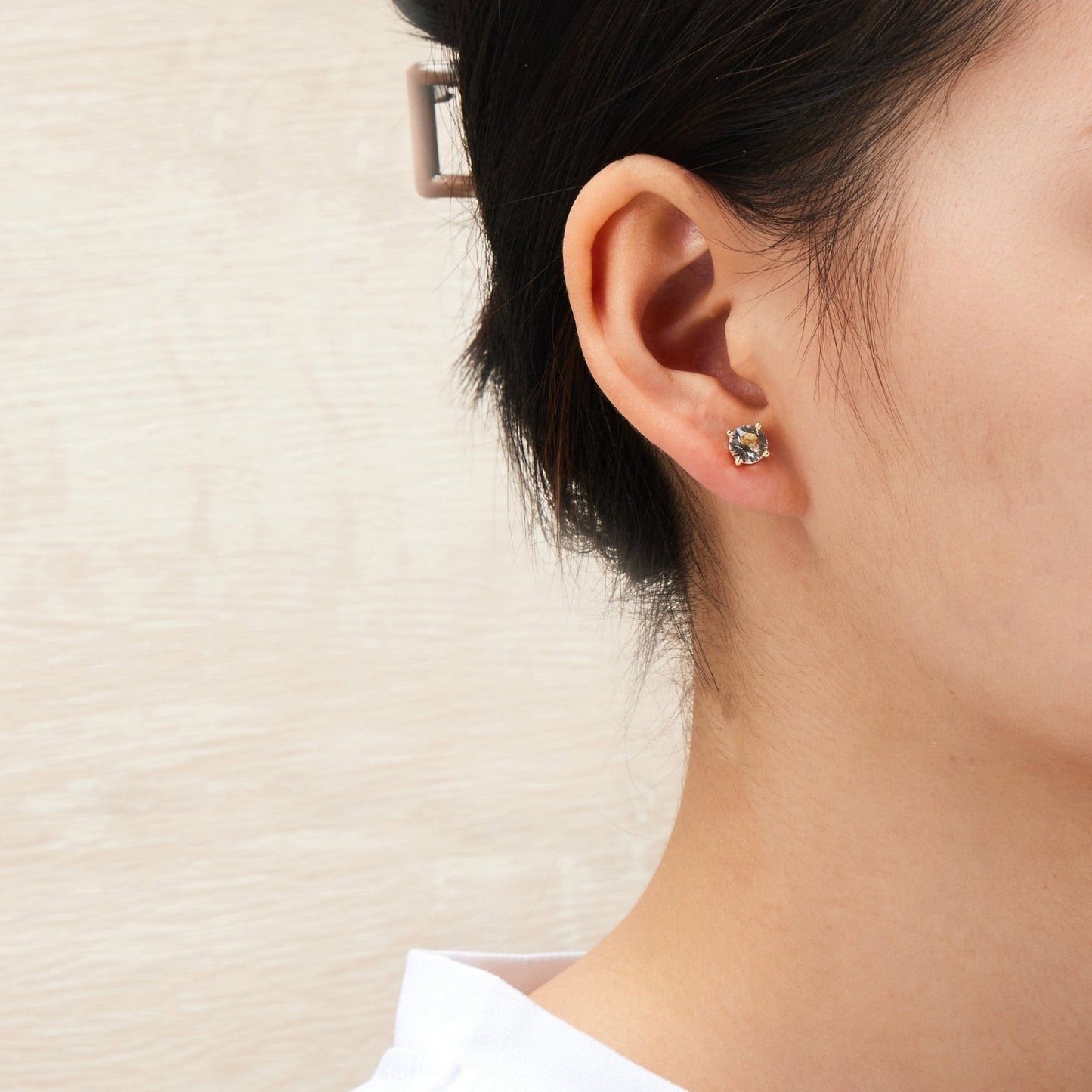 Three Pack of Gold Plated 4mm, 5mm & 6mm Earrings Created with Zircondia® Crystals