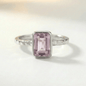 Tidewashed Amethyst Ring - Octagonal Amethyst & Hammered Band
