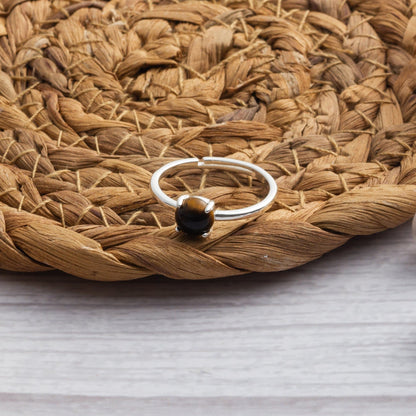 Tigers Eye Adjustable Ring with Quote Card