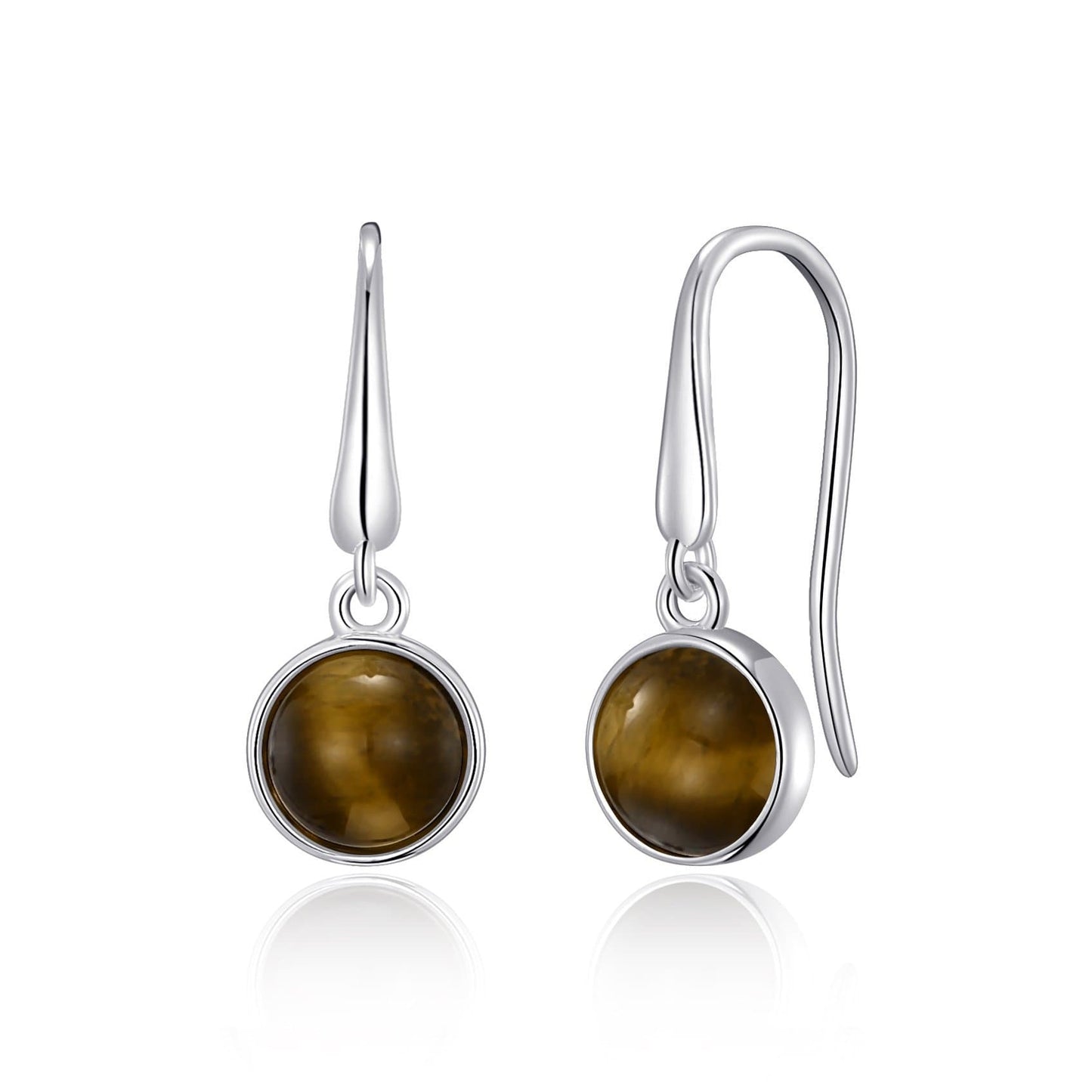 Tiger's Eye Drop Earrings with Quote Card