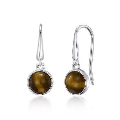 Tiger's Eye Drop Earrings with Quote Card
