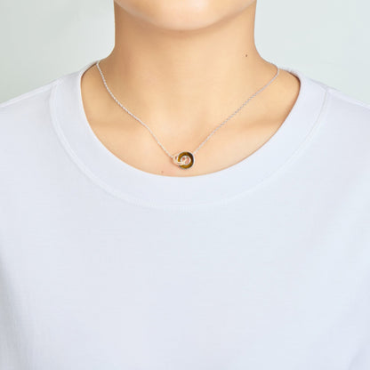 Tigers Eye Gemstone Circle Link Necklace