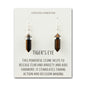 Tiger's Eye Gemstone Drop Earrings with Quote Card