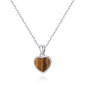 Tigers Eye Gemstone Heart Necklace