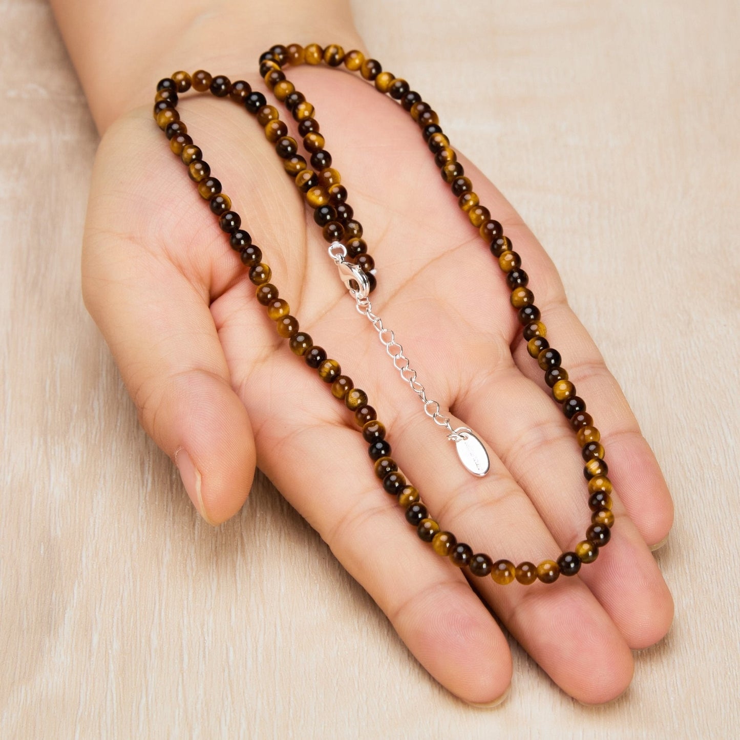 Collier mini perles œil de tigre