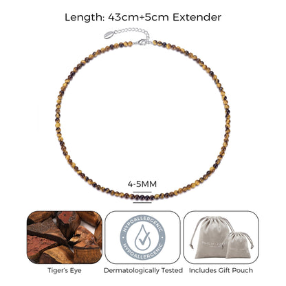 Collier mini perles œil de tigre