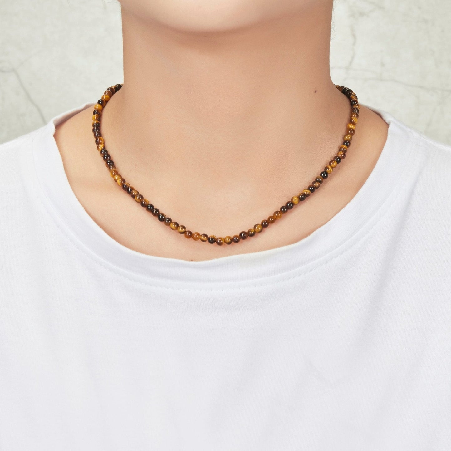 Collier mini perles œil de tigre