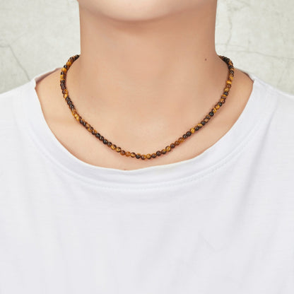 Collier mini perles œil de tigre