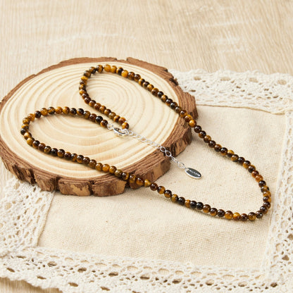 Collier mini perles œil de tigre