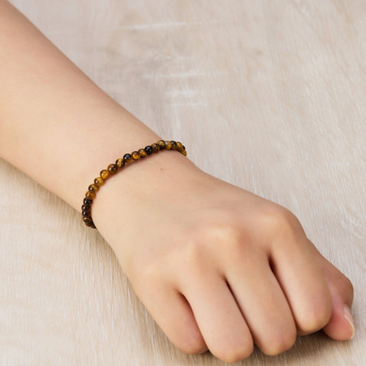 Tigers Eye Mini Beaded Gemstone Stretch Bracelet