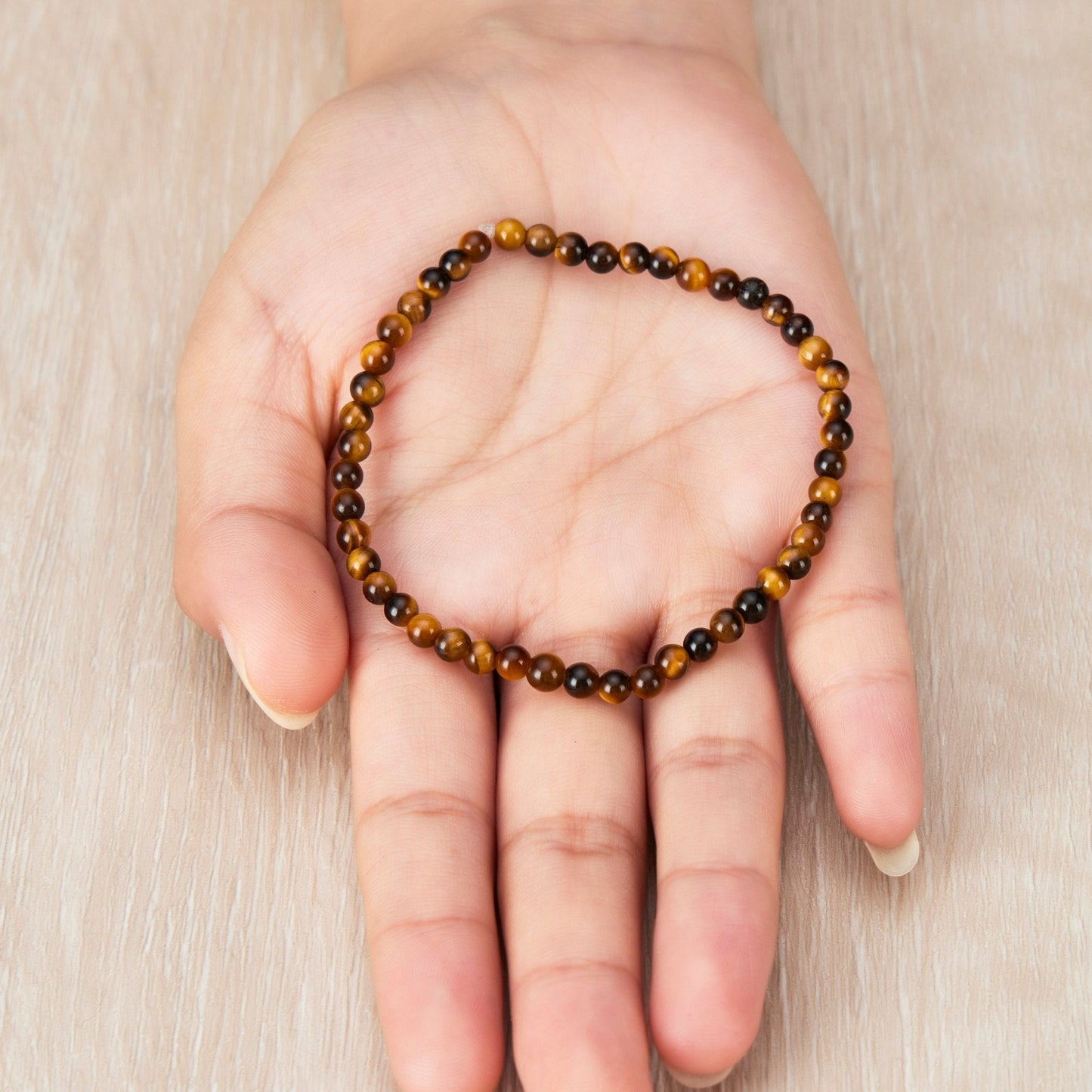 Tigers Eye Mini Beaded Gemstone Stretch Bracelet