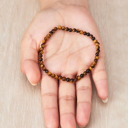 Tigers Eye Mini Beaded Gemstone Stretch Bracelet