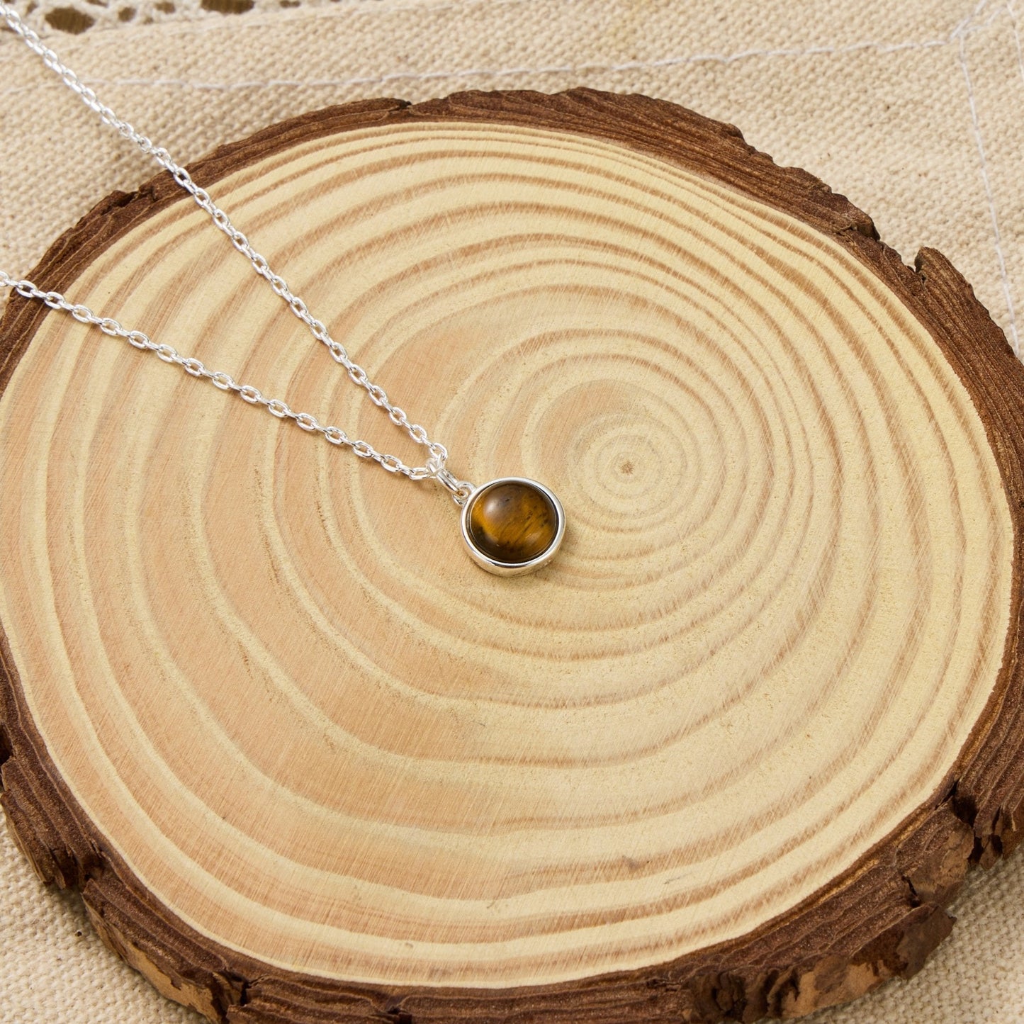 Collier Œil de Tigre avec Carte Citation