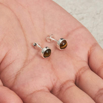 Tigers Eye Stud Earrings