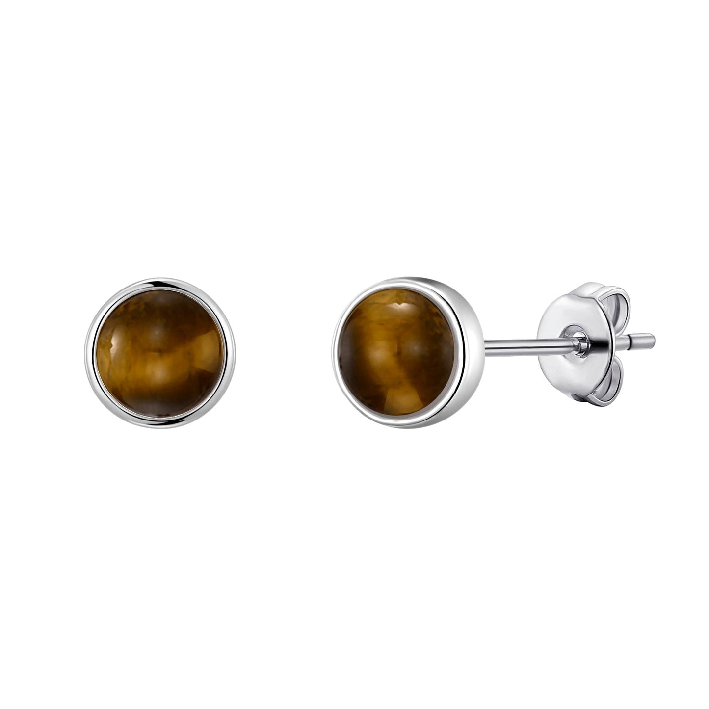 Tigers Eye Stud Earrings with Quote Card