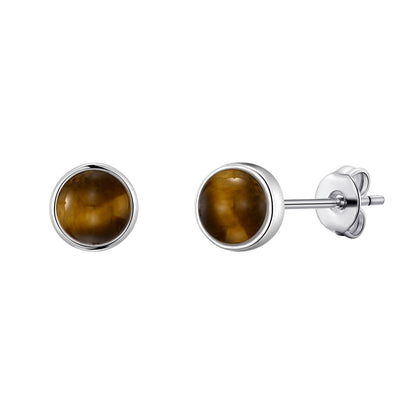 Tigers Eye Stud Earrings with Quote Card