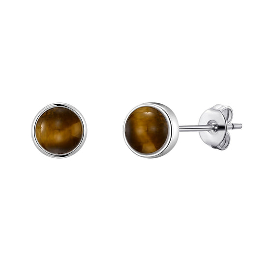 Tigers Eye Stud Earrings with Quote Card