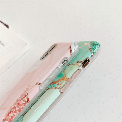 Marble Effect Soft TPU Coral Case - For iPhone 12 Pro Max