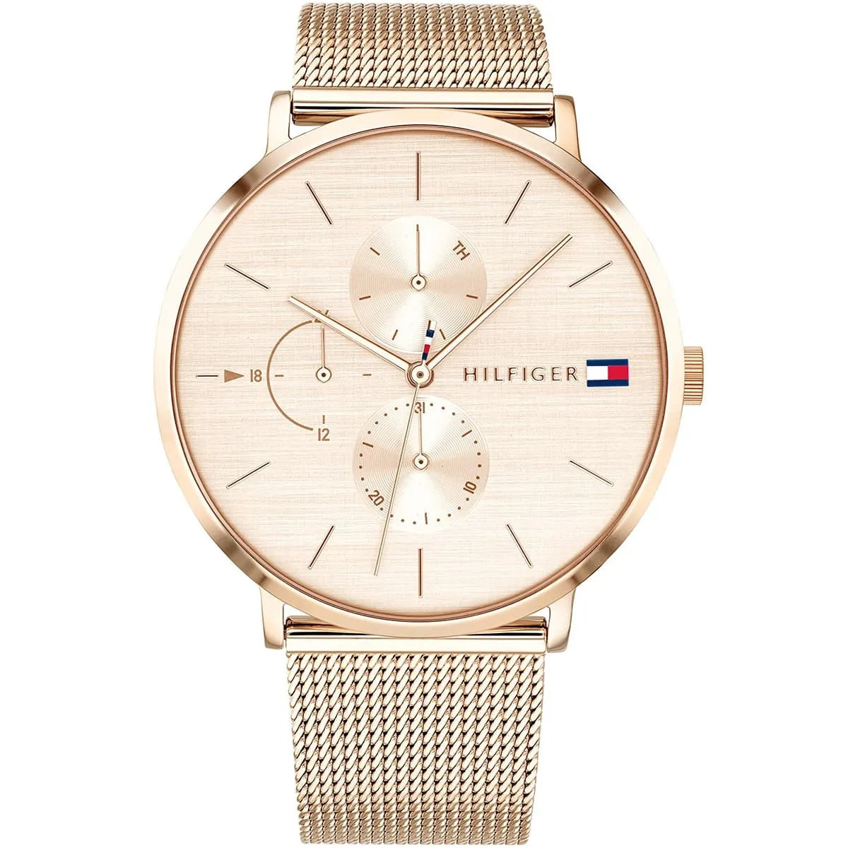 Montre en maille or rose Tommy Hilfiger 1781944 Jenna pour femme