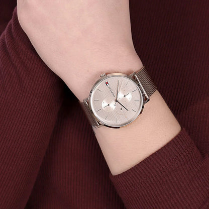 Montre en maille or rose Tommy Hilfiger 1781944 Jenna pour femme