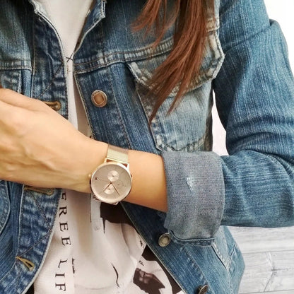 Montre en maille or rose Tommy Hilfiger 1781944 Jenna pour femme