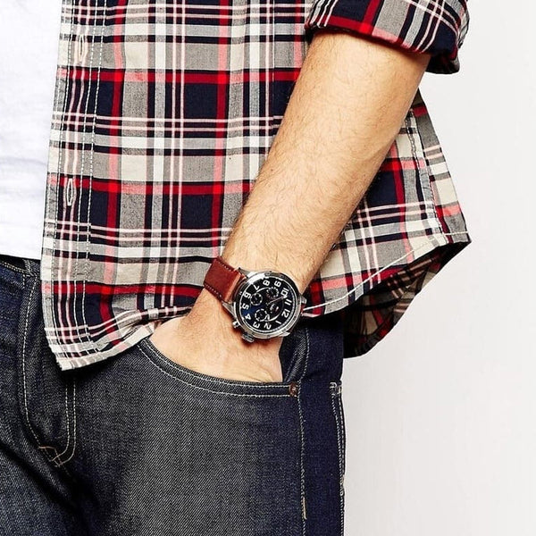 Montre Tommy Hilfiger 1791066 Trent en cuir marron pour homme