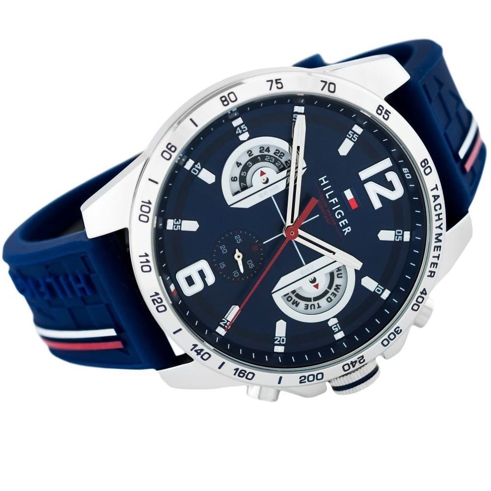 Montre Tommy Hilfiger 1791476 Decker pour homme avec bracelet en silicone bleu