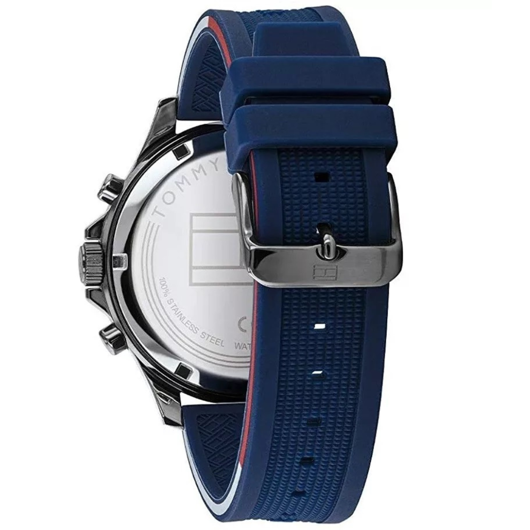 Montre homme Tommy Hilfiger 1791721 Bank en silicone bleu