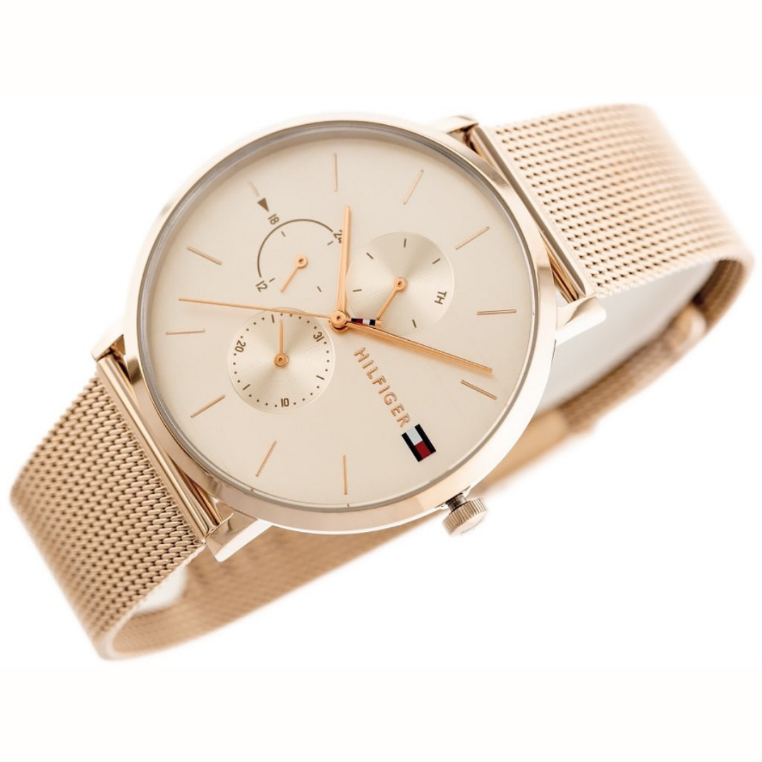 Montre en maille or rose Tommy Hilfiger 1781944 Jenna pour femme