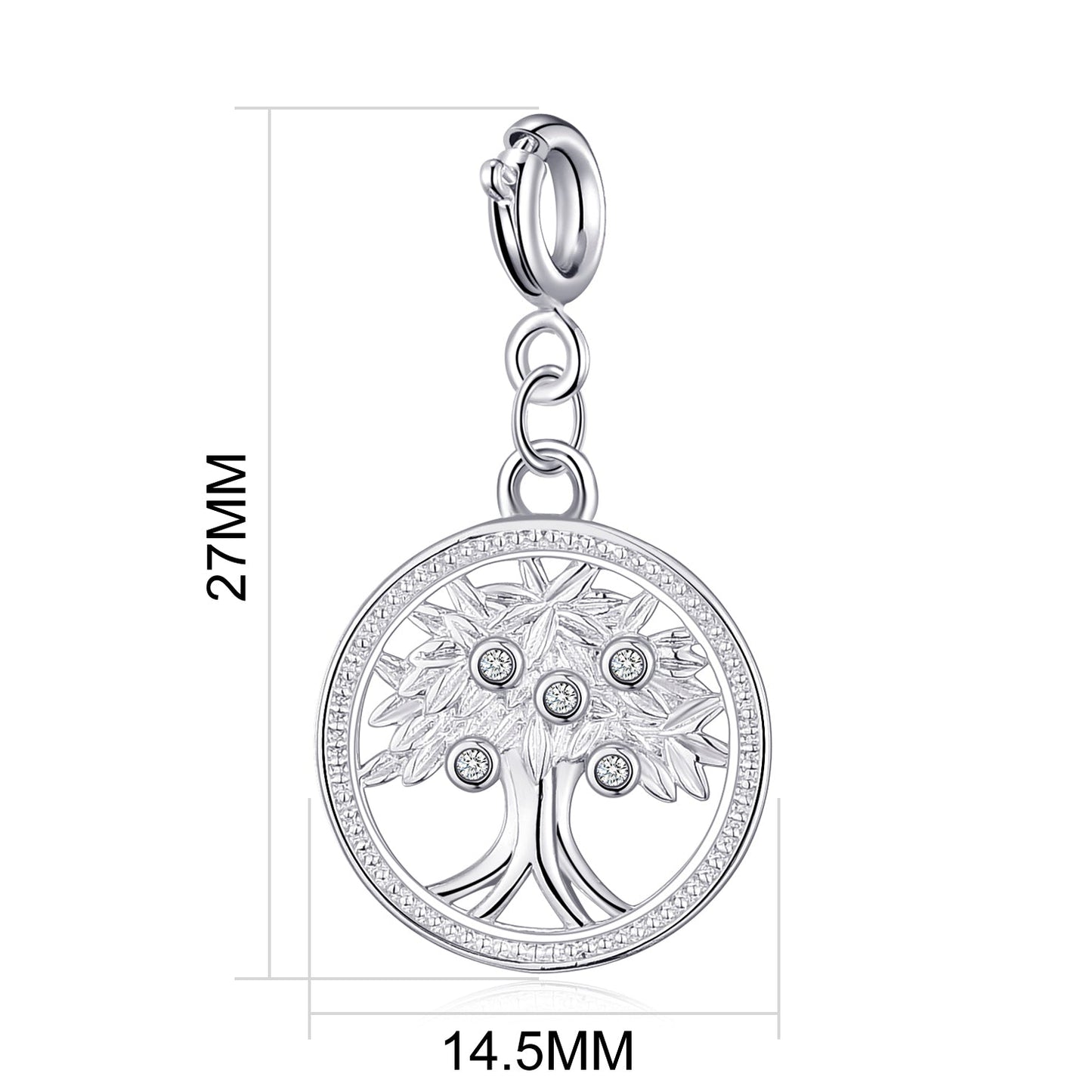 Tree of Life Charm Created with Zircondia® Crystals