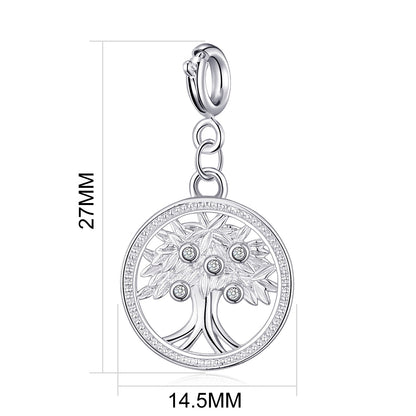 Tree of Life Charm Created with Zircondia® Crystals