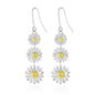 Triple Daisy Drop Earrings