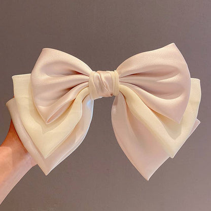 Triple satin bow hair clip