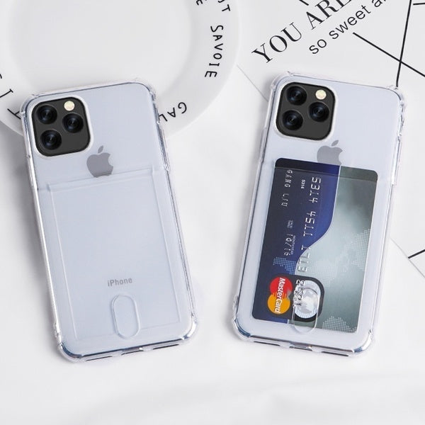 Soft TPU Clear Case With Card Slot - For iPhone 14 Pro